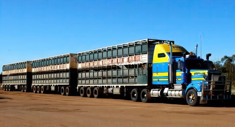 camion et train en action sur route