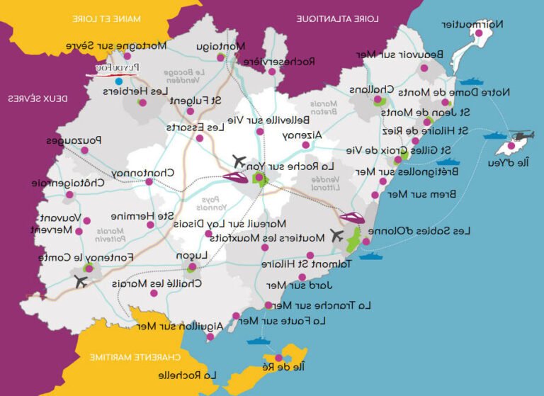 carte de la roche sur yon sud