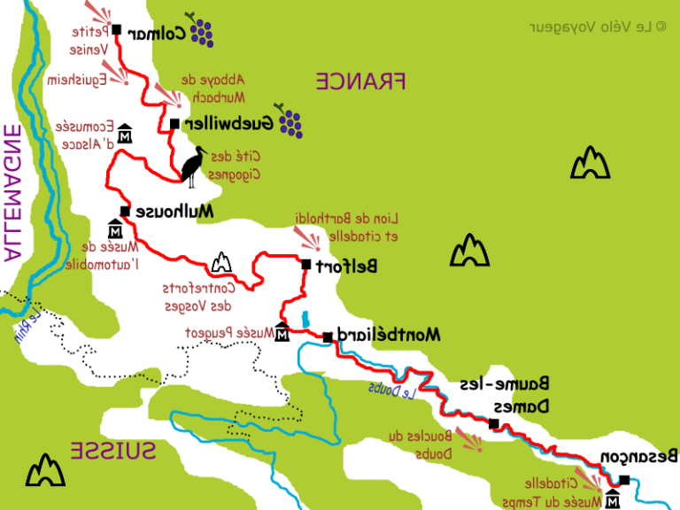 carte routiere de colmar et rouffach
