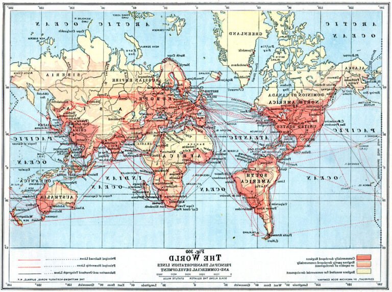 cartes du monde avec lignes commerciales