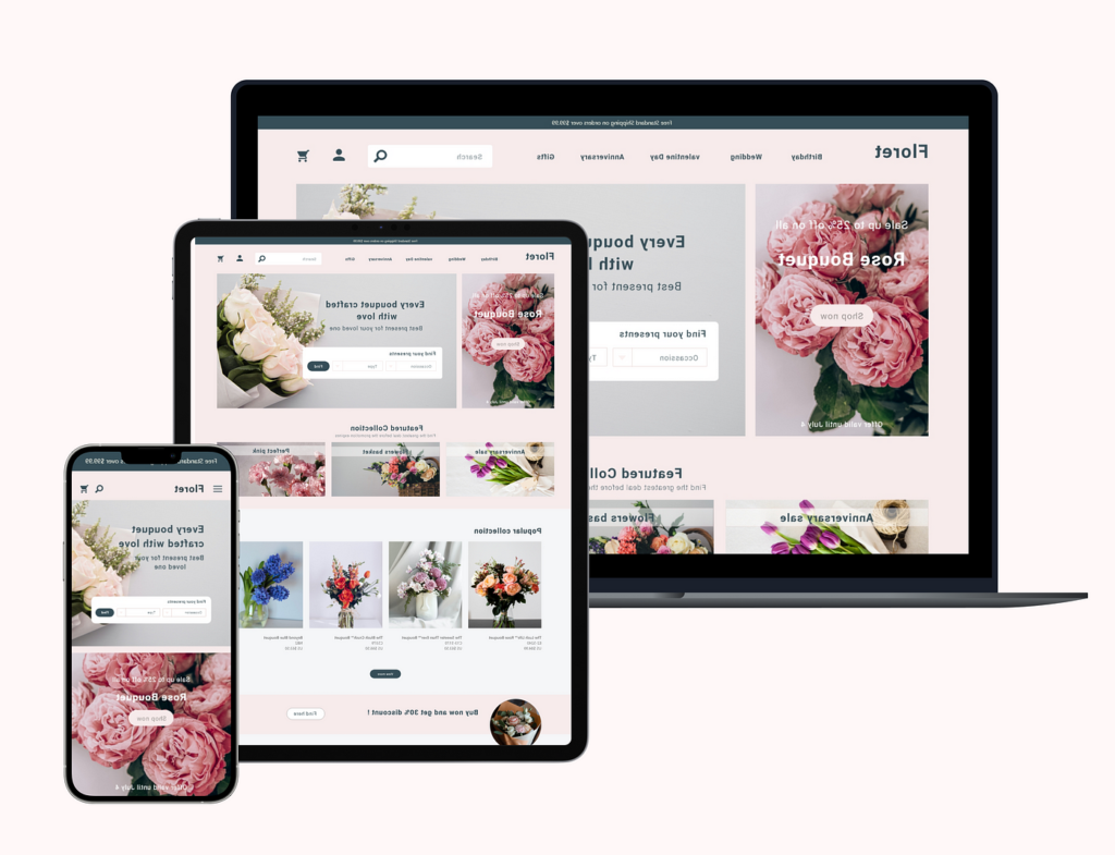 fleuriste en ligne avec interface utilisateur