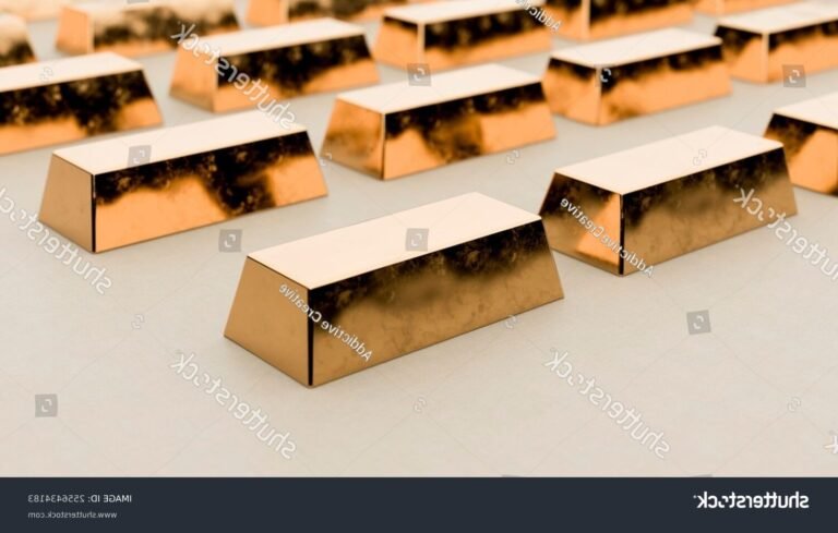 Pourquoi investir dans l'or plutôt que dans des liquidités 43 lingots dor brillants sur fond neutre