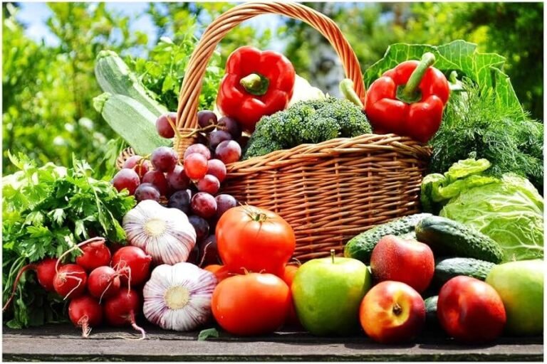 panier de fruits et legumes frais