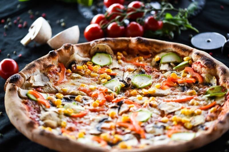 pizza savoureuse avec ingredients frais