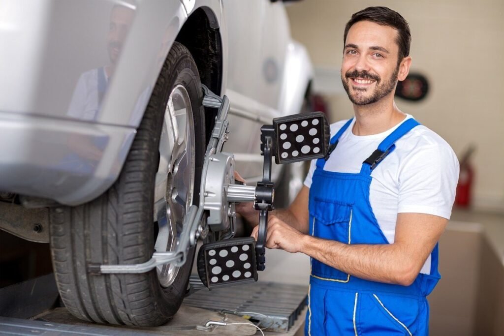 pneus en service dans un garage automobile