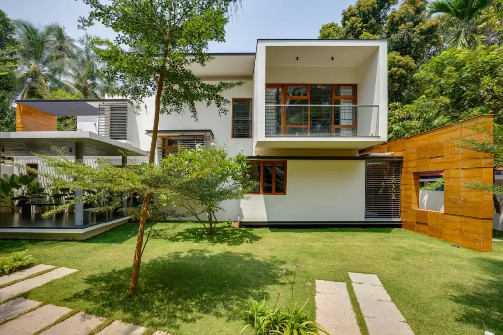 residence moderne avec espaces verts accueillants