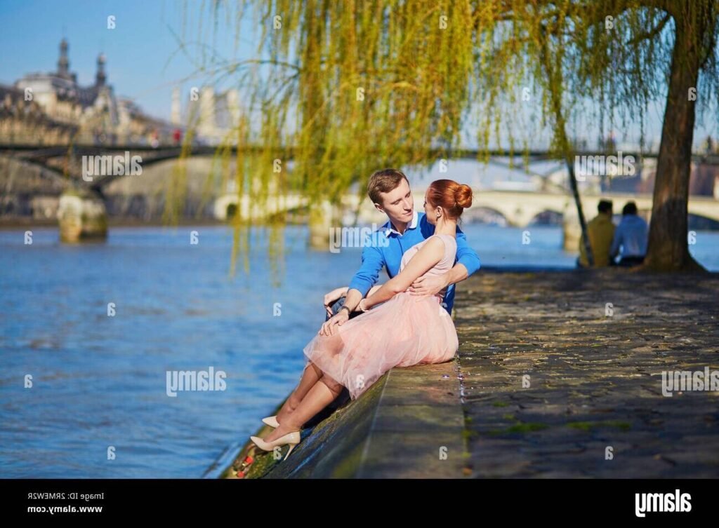 scene romantique sur les quais de seine