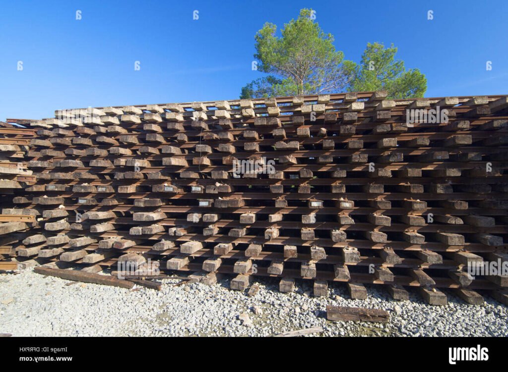 traverses de chemin de fer en bois