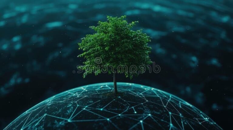 un arbre symbolisant la durabilite et la technologie