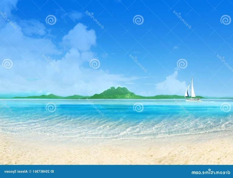 un paysage marin avec un voilier