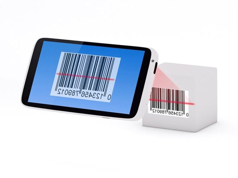 un smartphone scannant un code barres