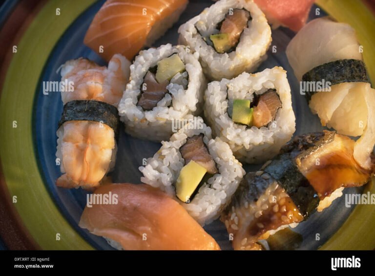Où trouver le meilleur sushi club à La Garenne-Colombes 27 une assiette de sushis varies et colores