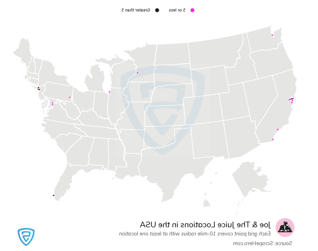 une carte des adresses joe and the juice