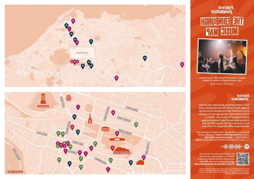 une carte des magasins de musique locaux