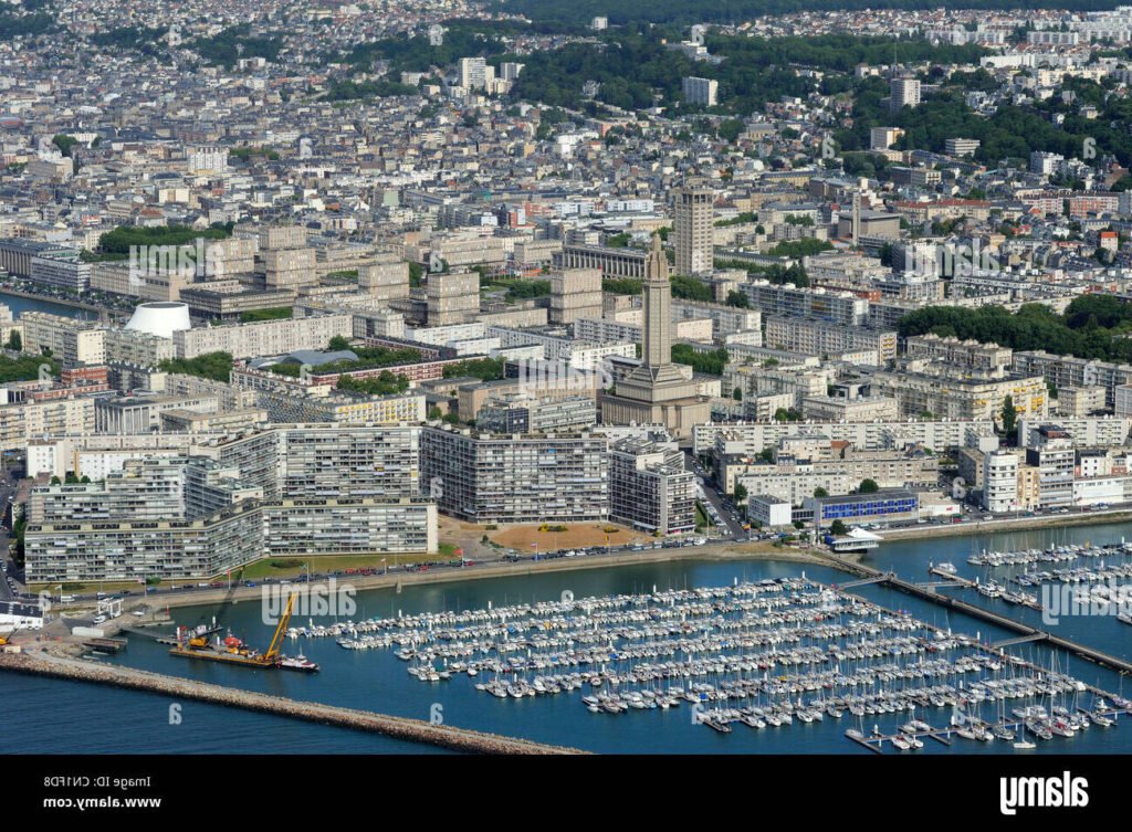 vue aerienne du centre du havre