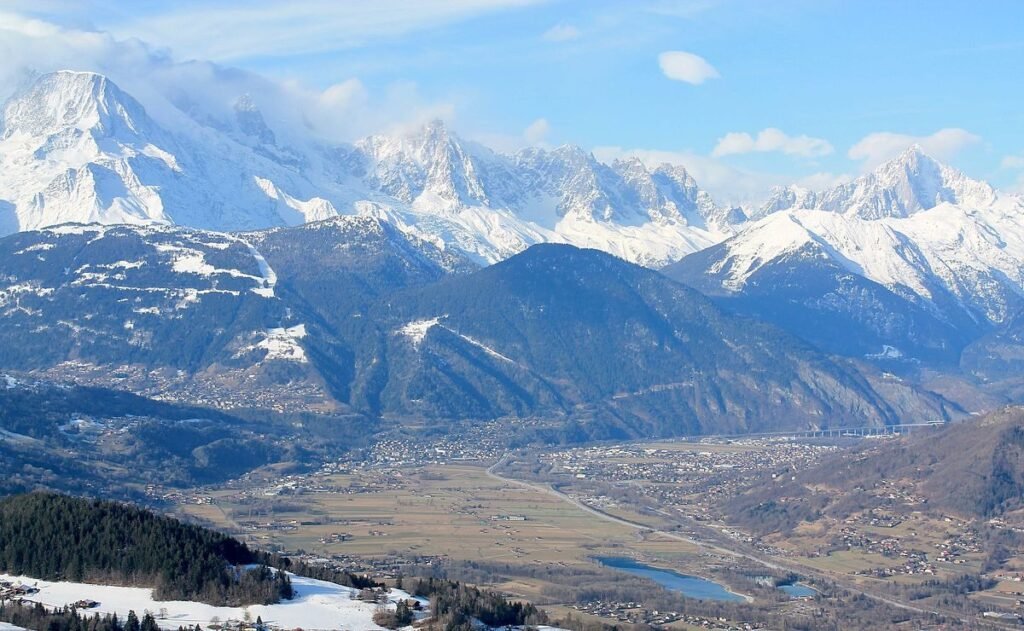 vue aerienne du pays du mont blanc