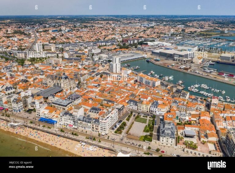 Quel est le meilleur hôtel du Port aux Sables d'Olonne 18 vue aerienne du port aux sables dolonne